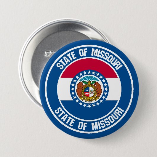 Missouri Round Emblem Ronde Button 7,6 Cm (Voorkant /achterkant)