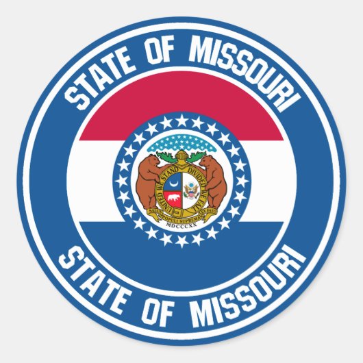 Missouri Round Emblem Ronde Sticker (Voorkant)