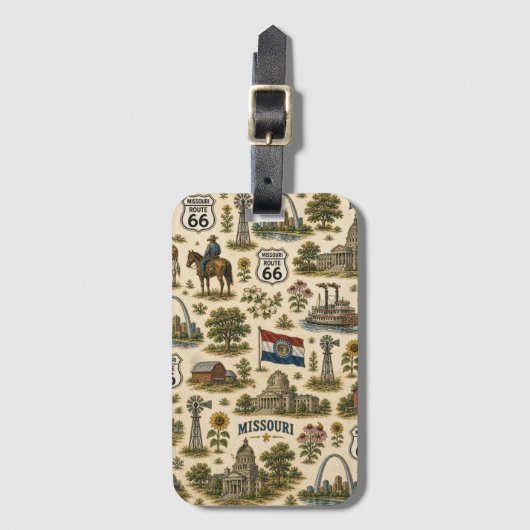 Missouri Route 66 Bagage Gateway Bagagelabel (Voorkant (verticaal))