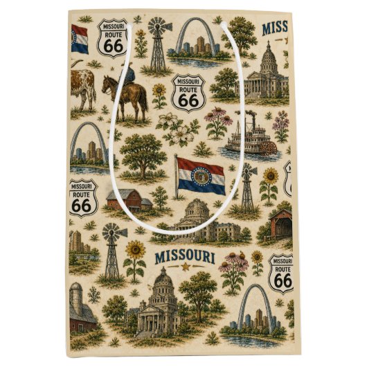 Missouri Route 66 Cadeau Gateway Medium Cadeauzakje (Voorkant)
