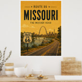 Missouri Route 66 Gateway Rivier Reizen Kunst Poster (Keuken)