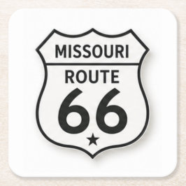 Missouri Route 66 Retro Witte Schildhouder Kartonnen Onderzetters