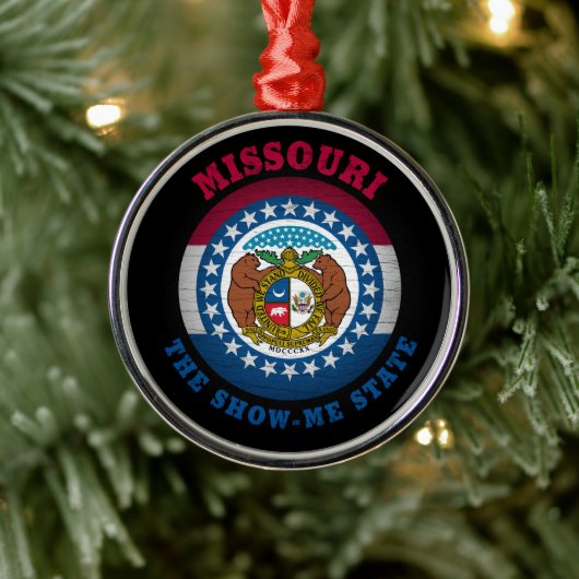 MISSOURI SHOW-ME STAATVLAG METALEN ORNAMENT (Boom)