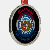 MISSOURI SHOW-ME STAATVLAG METALEN ORNAMENT (Rechts)