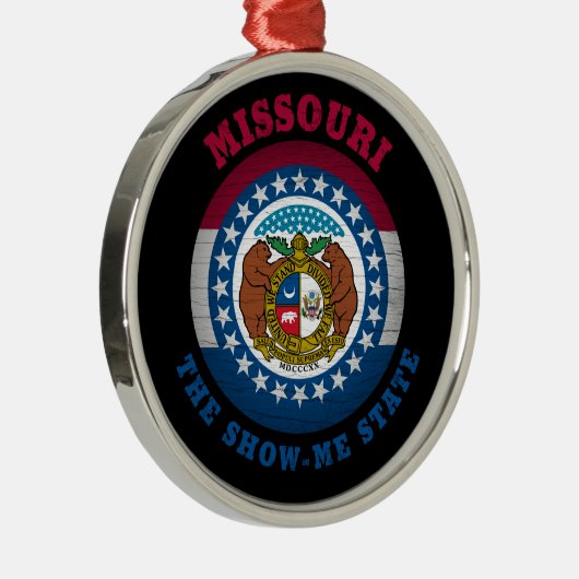 MISSOURI SHOW-ME STAATVLAG METALEN ORNAMENT (Rechts)
