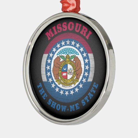 MISSOURI SHOW-ME STAATVLAG METALEN ORNAMENT (Links)