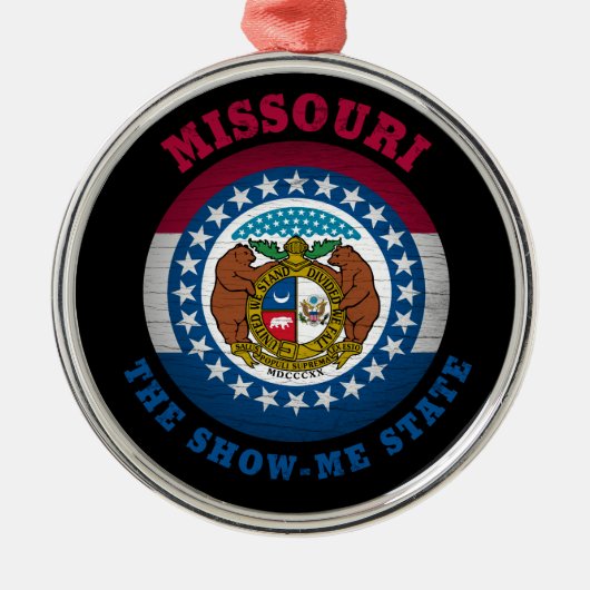 MISSOURI SHOW-ME STAATVLAG METALEN ORNAMENT (Voorkant)