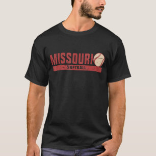 Missouri  Softball Coach Team Retro Softbal T-shirt