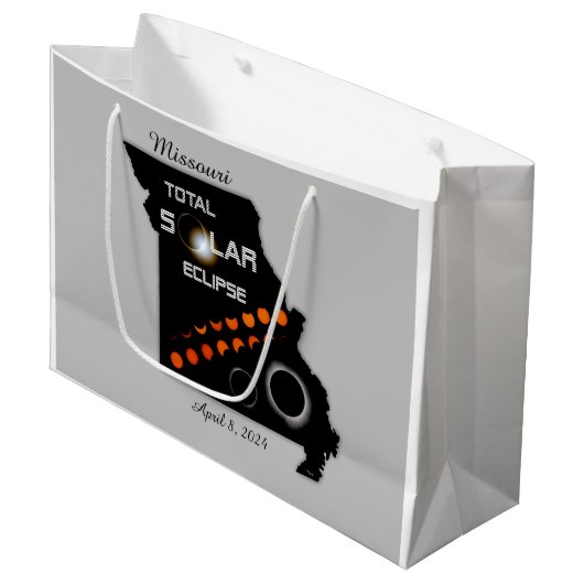 Missouri Solar Eclipse Grote Gift Bag Groot Cadeauzakje (Voorkant Gekanteld)