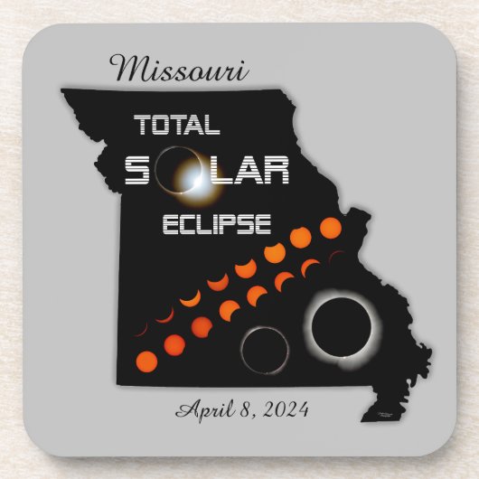 Missouri Solar Eclipse Onderzetter Set van 6 (Voorkant)