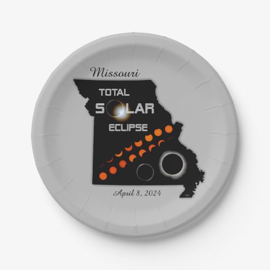 Missouri Solar Eclipse Papier Borden Papieren Bordje (Voorkant)