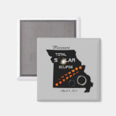 Missouri Solar Eclipse Square Magnet (Voorkant / Achterkant)