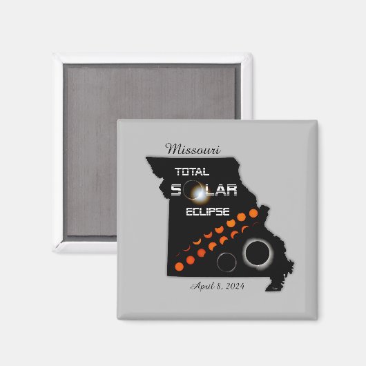 Missouri Solar Eclipse Square Magnet (Voorkant / Achterkant)