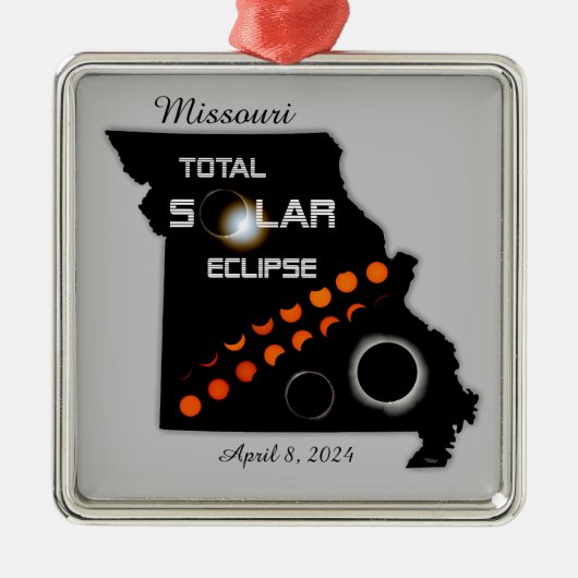 Missouri Solar Eclipse Square Ornament (Voorkant)