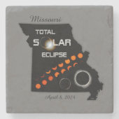 Missouri Solar Eclipse Stone Onderzetter (Voorkant)