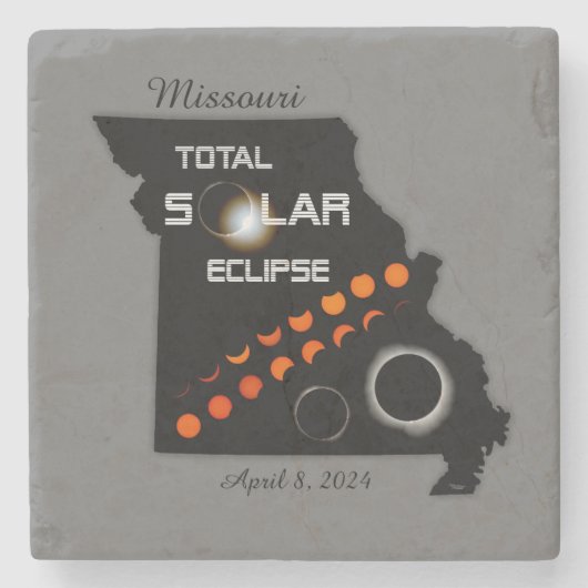 Missouri Solar Eclipse Stone Onderzetter (Voorkant)