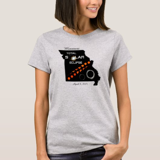 Missouri Solar Eclipse T-shirt voor dames (Voorkant)