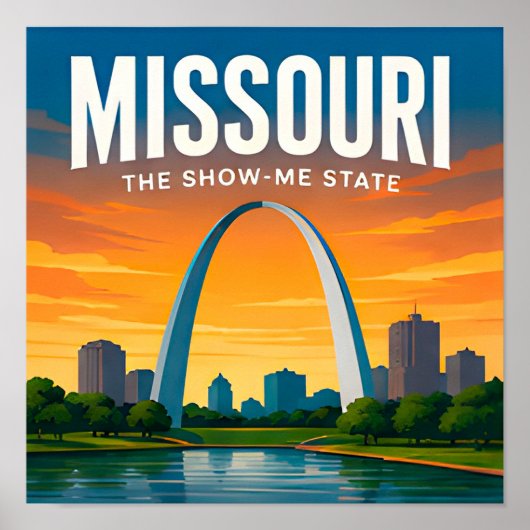 Missouri St Louis Ozarks Branson Roadtrip Poster (Voorkant)