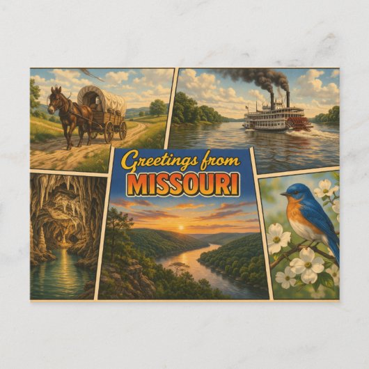 Missouri Staatspostkaart Briefkaart (Voorkant)
