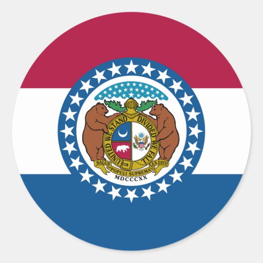Missouri Staatsvlag Ronde Sticker (Voorkant)