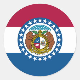 Missouri Staatsvlag Ronde Sticker