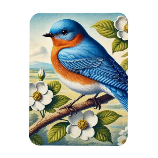 Missouri State Bird Eastern Bluebird Magneet (Verticaal)