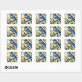 Missouri State Bird Eastern Bluebird Vierkante Sticker (Vel)