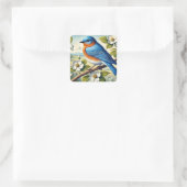 Missouri State Bird Eastern Bluebird Vierkante Sticker (Tas)