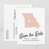 MISSOURI State Destination Weduwing ANY COLOR Aankondigingskaart (Voorkant / Achterkant)