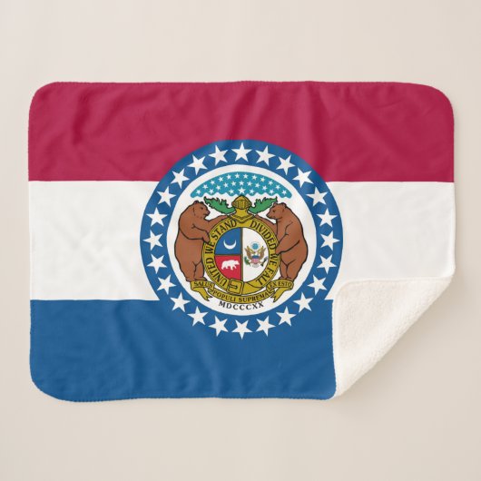 Missouri State Flag Print Patriottisch Sherpa Deken (Voorkant (horizontaal))