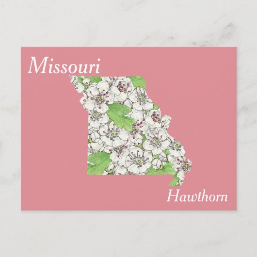 Missouri State Flower Collage Map Briefkaart (Voorkant)