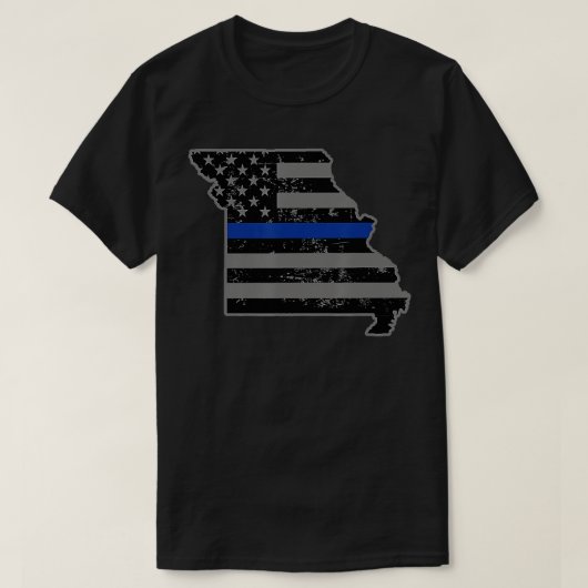 Missouri State Highway Patrol Thin Blue Line Vlag T-shirt (Design voorkant)