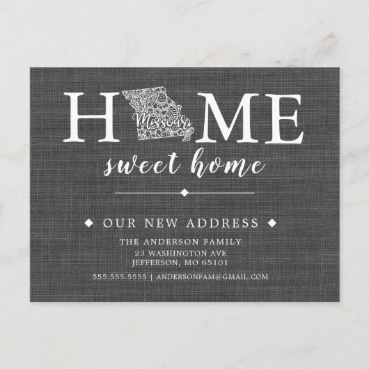 MISSOURI State Moving Notice Post Card Aankondigingskaart (Voorkant)