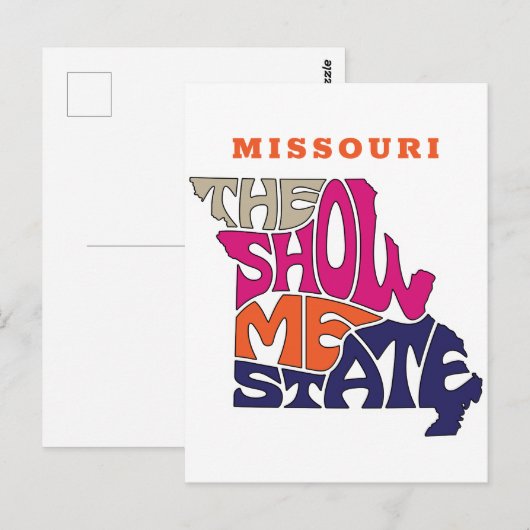Missouri State Nickname Word Art Briefkaart (Voorkant / Achterkant)