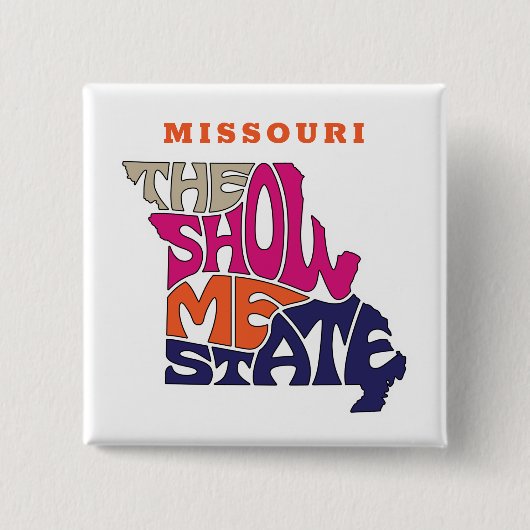 Missouri State Nickname Word Art Vierkante Button 5,1 Cm (Voorkant)