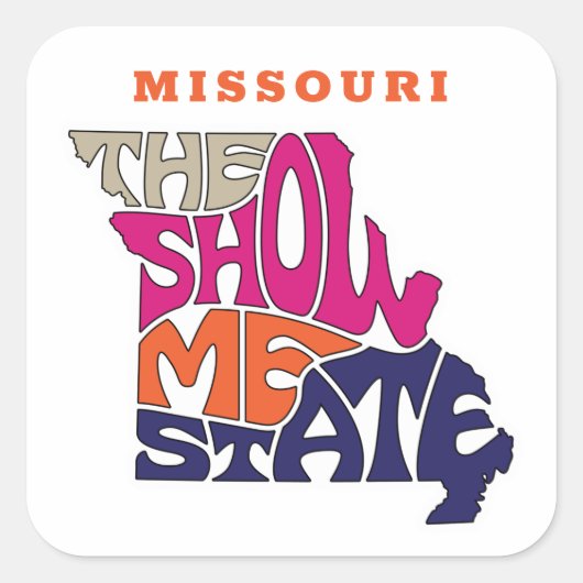 Missouri State Nickname Word Art Vierkante Sticker (Voorkant)