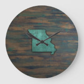Missouri State Shape Blauwgroen Grote Klok (Voorkant)