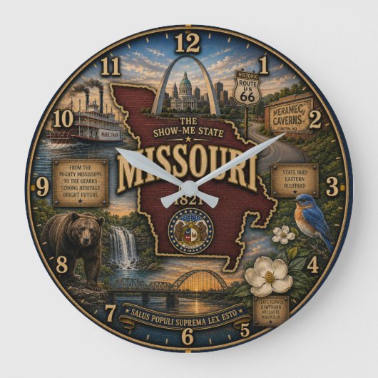 Missouri State Show Me State Rustic Landmark Grote Klok (Voorkant)