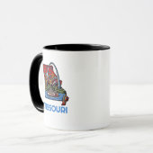 Missouri State Tattoo Style Gateway Arch Riverboat Mok (Voorkant links)