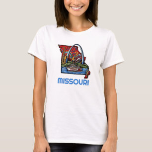 Missouri State Tattoo Style Gateway Arch Rivierboo T-shirt