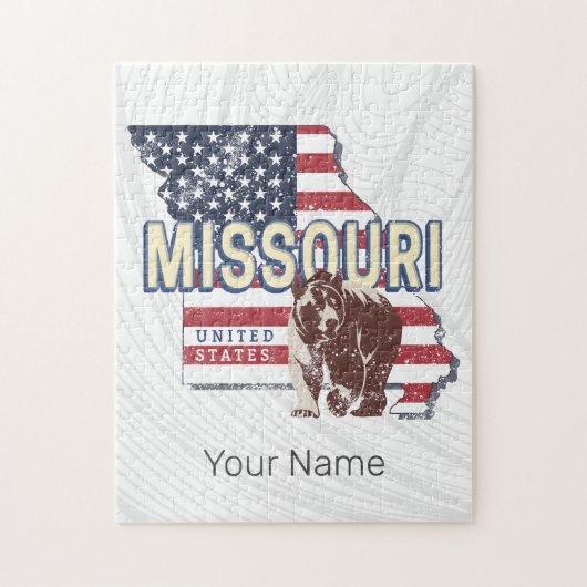 Missouri State Verenigde Staten Retro Kaart  Veren Legpuzzel (Verticaal)