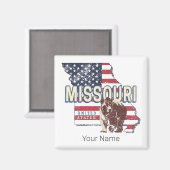Missouri State Verenigde Staten Retro Kaart  Veren Magneet (Voorkant / Achterkant)