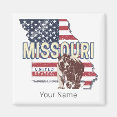 Missouri State Verenigde Staten Retro Kaart  Veren Magneet (Voorkant)
