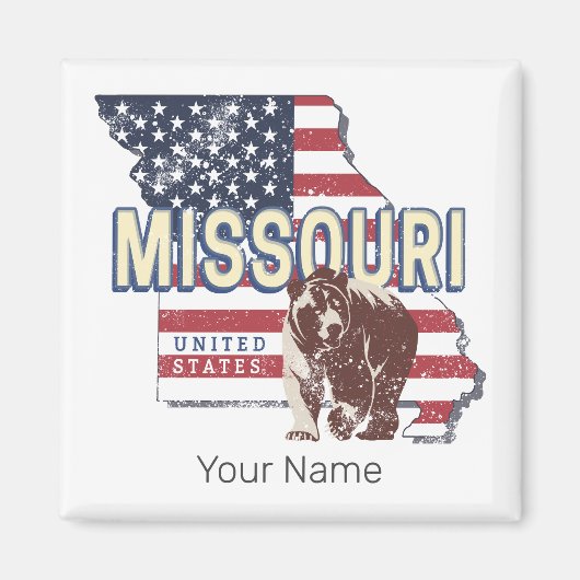 Missouri State Verenigde Staten Retro Kaart  Veren Magneet (Voorkant)