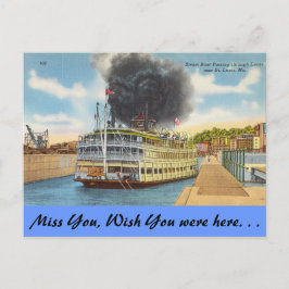 Missouri, Steam in Locks, St. Louis Briefkaart