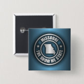 "Missouri Steel (Blue)" Buttonnen Vierkante Button 5,1 Cm (Voorkant /achterkant)