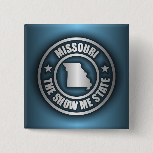 "Missouri Steel (Blue)" Buttonnen Vierkante Button 5,1 Cm (Voorkant)