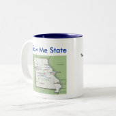 Missouri Symbols & Map Tweekleurige Koffiemok (Voorkant links)