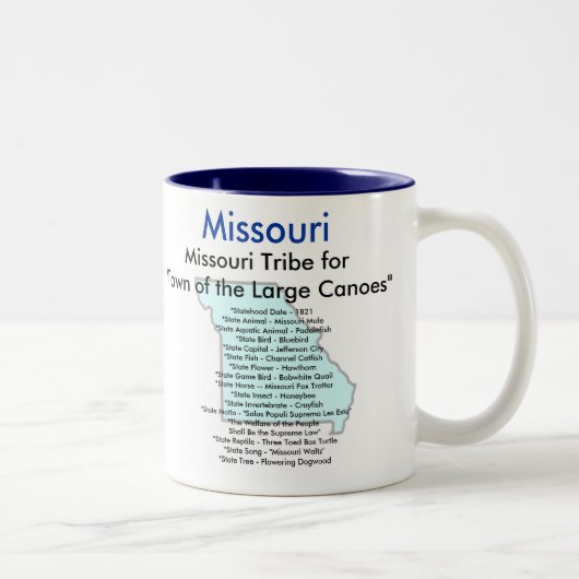 Missouri Symbols & Map Tweekleurige Koffiemok (Rechts)