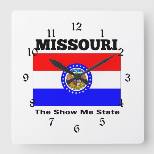 Missouri, The Show Me State Vierkante Klok (Voorkant)